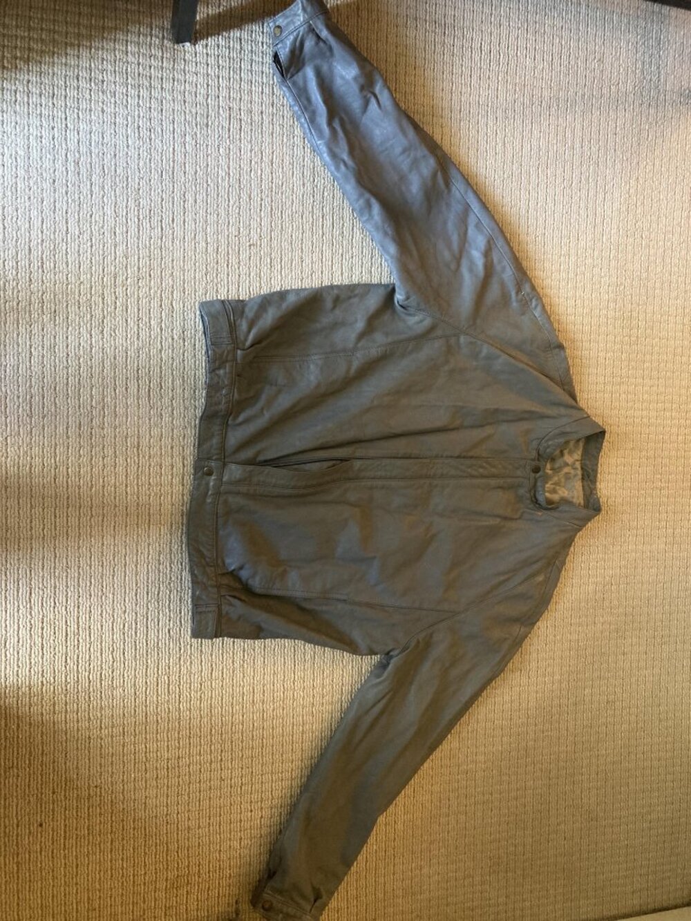 Marco Confezioni in Pelle Gray Leather Bomber Jacket Italy